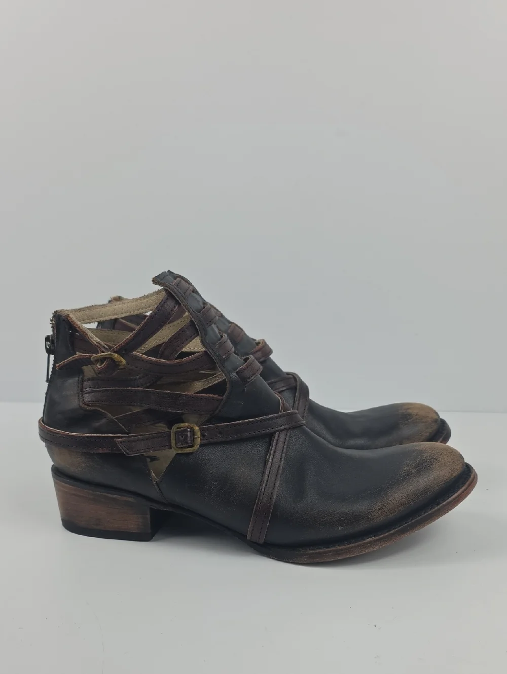 Freebird By‎ Steven Stair Distressed Leather Women's Ankle Boots Size 10